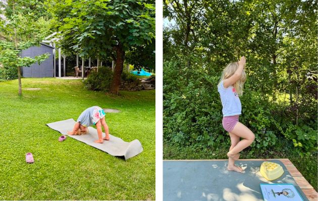 Kinderyoga Uebungen fuer daheim Bewegung Sport Kinder